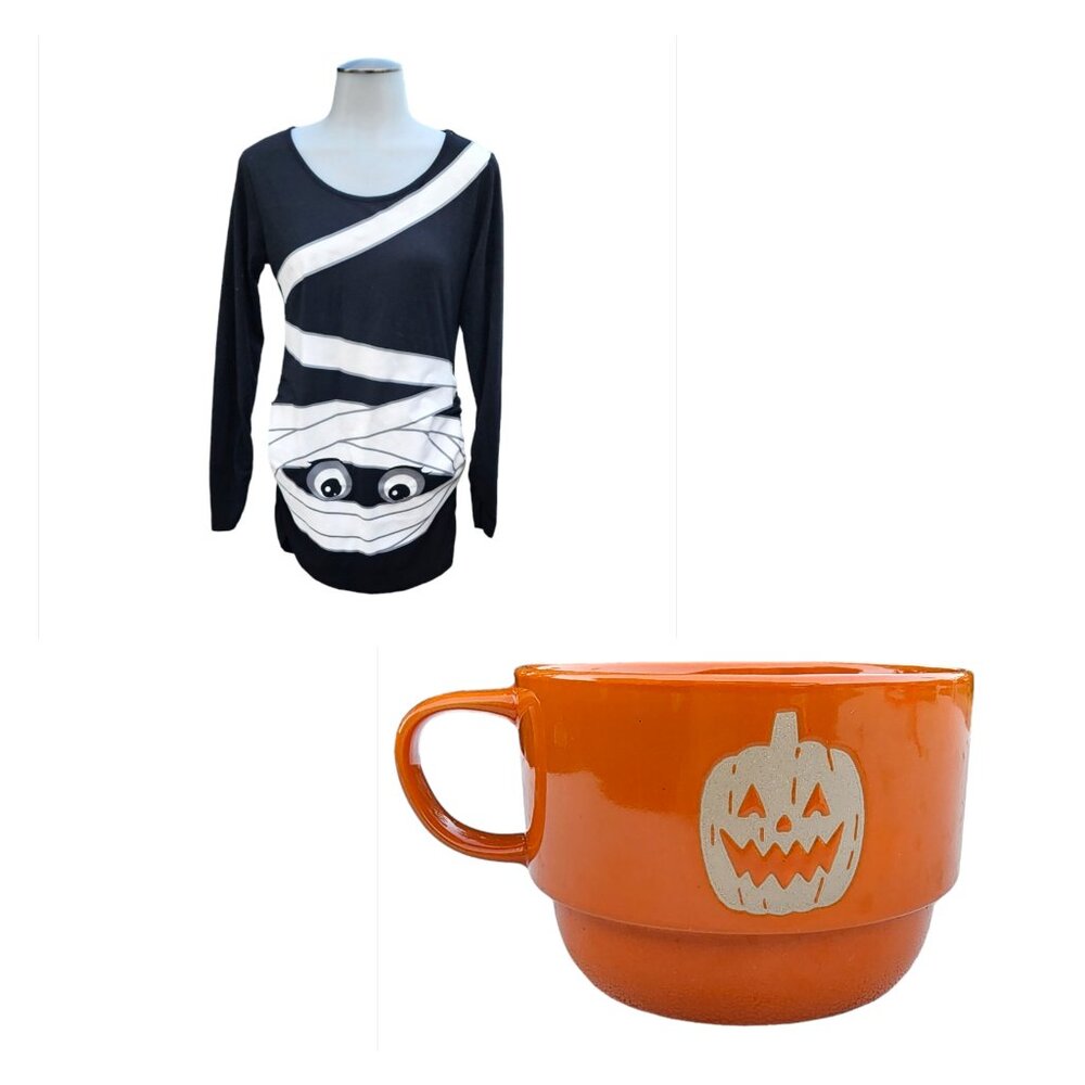 Jinson Women's Motherhood Maternity Tunic Top/ Pumpkin Coffee cup